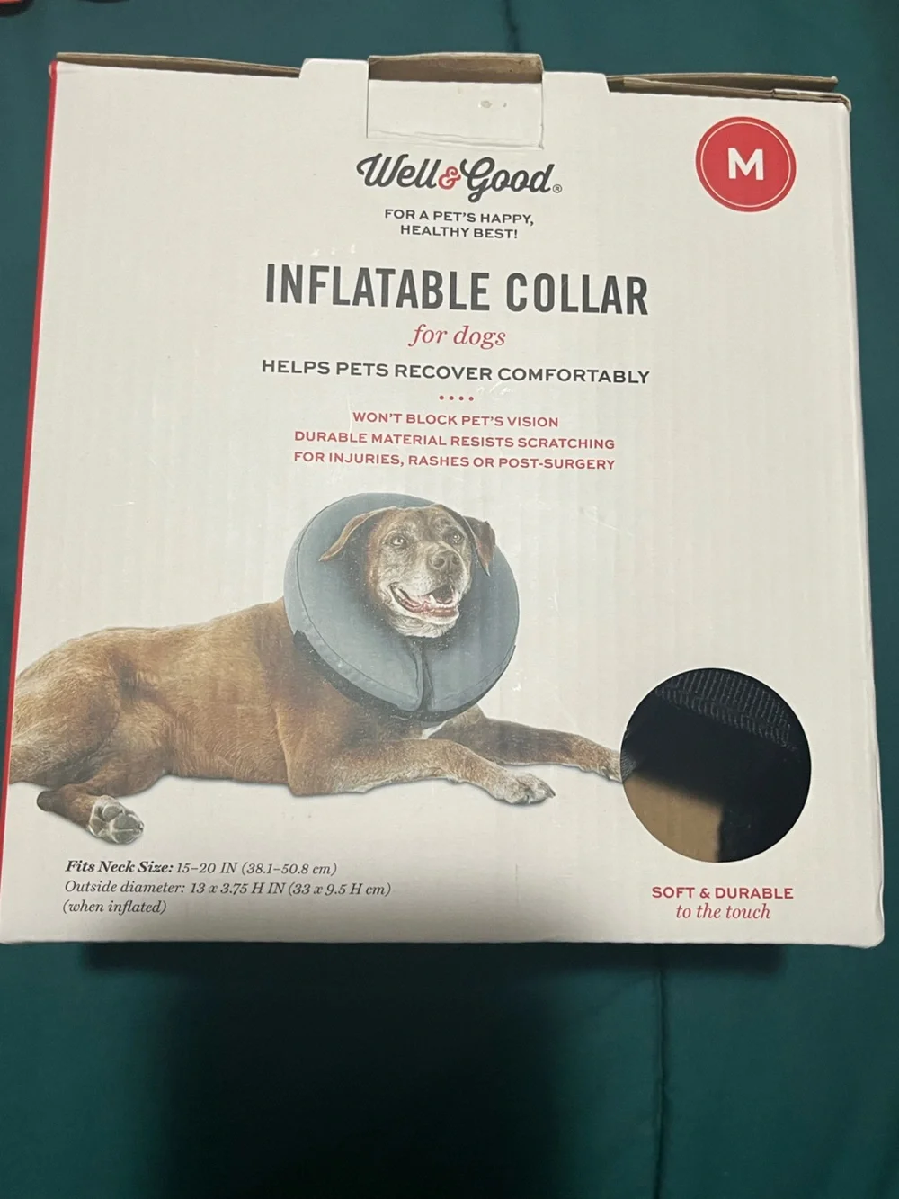 Inflatable Dog Recovery Collar - Medium, Gray